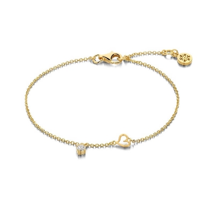 Billede af Spirit Icons Frida armbånd forgyldt sølv m. cz (17-19 cm)