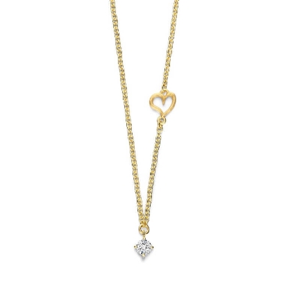 Billede af Spirit Icons Frida halskæde forgyldt sølv m. cz (42-45 cm)