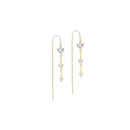 Billede af Aqua Dulce Vida Hearts Earthread øreringe forgyldt sølv m. cz