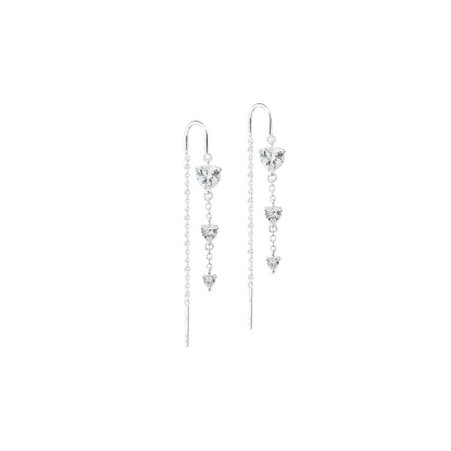 Billede af Aqua Dulce Vida Hearts Earthread øreringe sølv m. cz