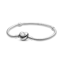 Billede af Pandora Armbånd sølv m. hjerte 17cm