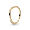 Billede af Pandora Poleret Wishbone Ring forgyldt metalblanding str. 48-64