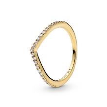 Billede af Pandora ring Funklende Wishbone m. cz forgyldt metalblanding str. 60