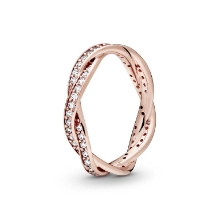 Billede af Pandora Twist of Fate ring rosaforgyldt metalblanding med zirkoniasten str. 60