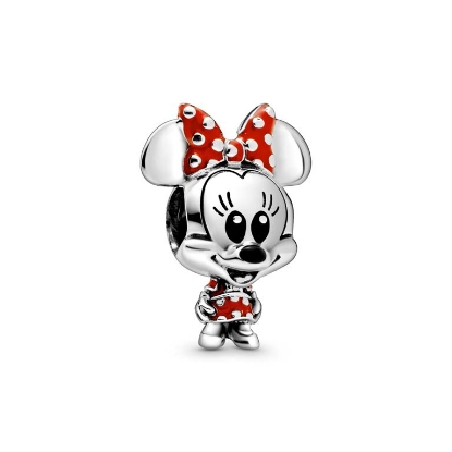 Billede af Pandora DISNEY Minnie Mouse Prikket Kjole & Sløjfe Charm sølv m. emalje