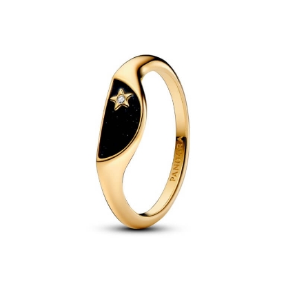 Billede af Pandora ME Halveret Emaljesignetring forgyldt metalblanding (str. 60)