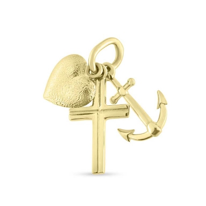 Billede af Vedhæng tro-håb-kærlighed 8 kt