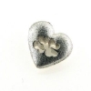 Billede af Vedhæng hjerte, massivt med udsavet firkløver, hj. 16 mm. 925s