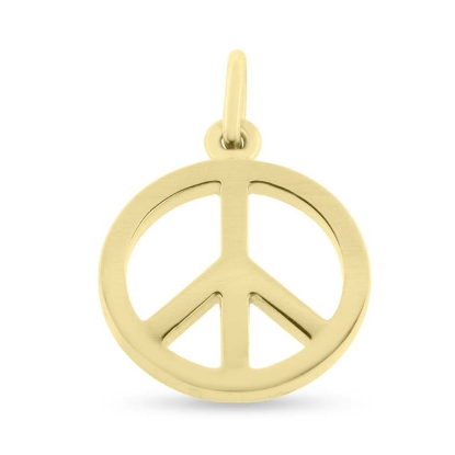 Billede af Vedhæng, fredstegn (peace tegn) hj. 20 mm. 925s forgyldt