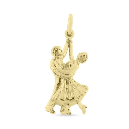 Billede af Vedhæng "dansende par" hj. 30 mm. (danser) 925s. forgyldt (forgyldning vil blive slidt af ved brug !)