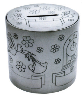 Billede af Nordahl Andersen sparebøsse m/børnemotiver fortinnet