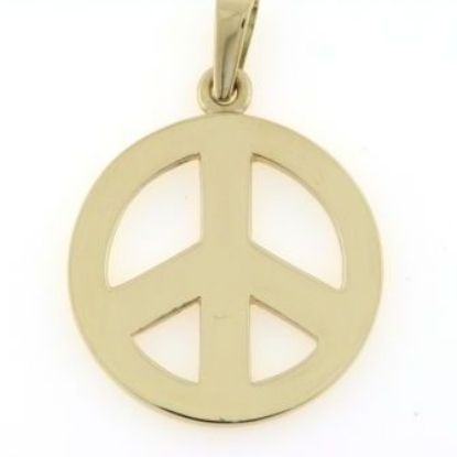 Billede af Vedhæng, fredstegn (peace tegn) hj. 22 mm. 925s forgyldt