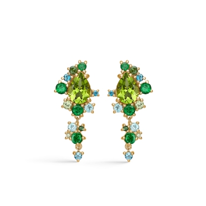 Billede af Mads Z "Four Seasons - Spring" øreringe 14 kt. guld m. ægte sten