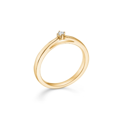 Billede af Mads Z ring 14 kt "Crown Solitaire" m. 0,04 ct. brill W.SI str 56