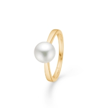 Billede af Mads Z "Crown Pearl" ring 14 kt. guld m. kulturperle (str. 50)
