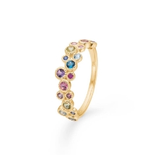 Billede af Mads Z "Luxury Rainbow Petite" ring 14 kt guld m.ægte sten (str. 54)