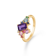 Billede af Mads Z "Four Seasons - Summer" ring 14 kt. guld m. dia. + ægte sten (str. 56)