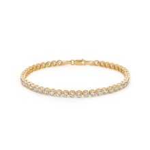 Billede af Mads Z "Tennis" armbånd 8 kt. guld m. zirkonia (18 cm)