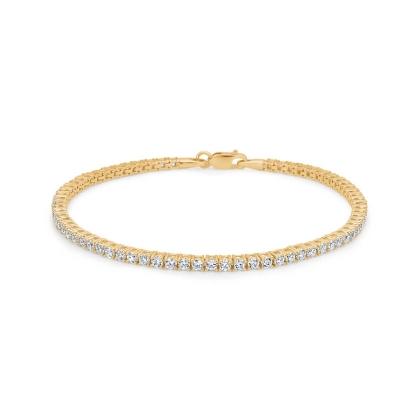 Billede af Mads Z "Tennis" armbånd 8 kt. guld m. zirkonia (16,5 - 19 cm)