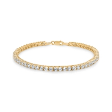 Billede af Mads Z "Tennis" armbånd 8 kt. guld m. zirkonia (19 cm)