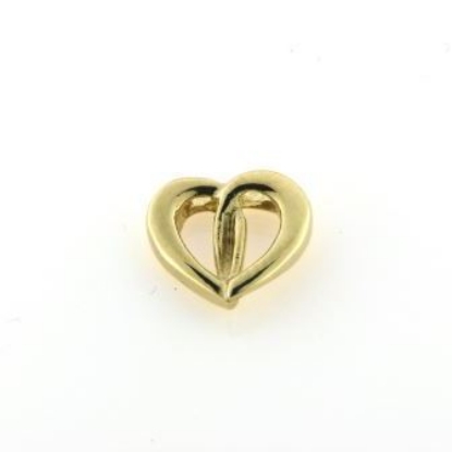 Billede af Vedhæng hjerte, åbent massivt, hj. 10 mm. 14 kt.