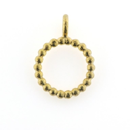 Billede af Vedhæng Circles, kugletråd, 15 mm. 14 kt. (overflade sand)