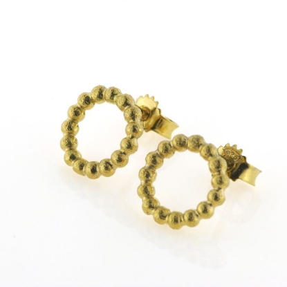 Billede af Ørestik Circles, kugletråd, 12 mm. 14 kt. (overflade sand)