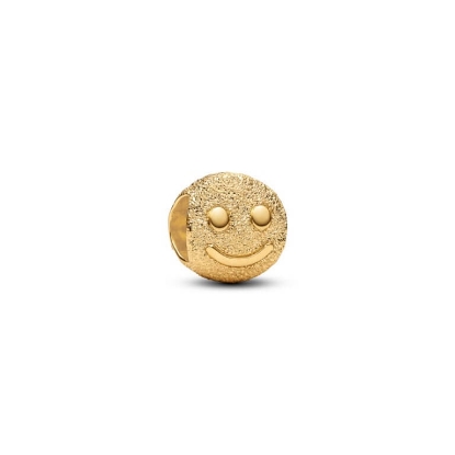 Billede af Pandora Tekstureret Smiley Minicharm forgyldt metalblanding