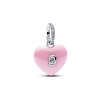 Billede af Pandora Pink Keramisk Hjertehængelås charm sølv m. cz