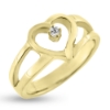 Billede af Ring åbent hjerte 8 karat guld m. 0,03 ct. w/si brillant