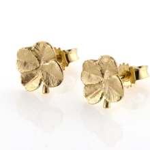 Billede af Ørestik firkløver 14 kt. guld 10,5 mm