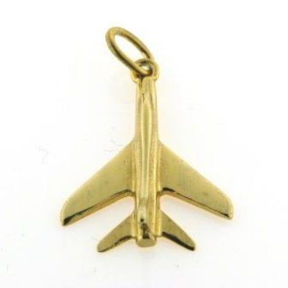 Billede af Vedhæng jet-flyver 925s forgyldt