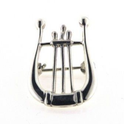 Billede af Broche Lyre musik instrument, hj. 25,5 mm. 925s. 