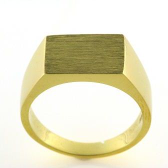 Billede af Herrering massiv lukket bund, plade 10*14 mm., 925s. forgyldt