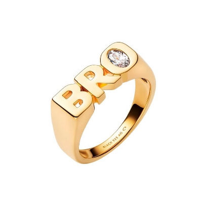 Billede af *Maria Black 'BRO Royal' ring forgyldt sølv m. cz (str. 54)