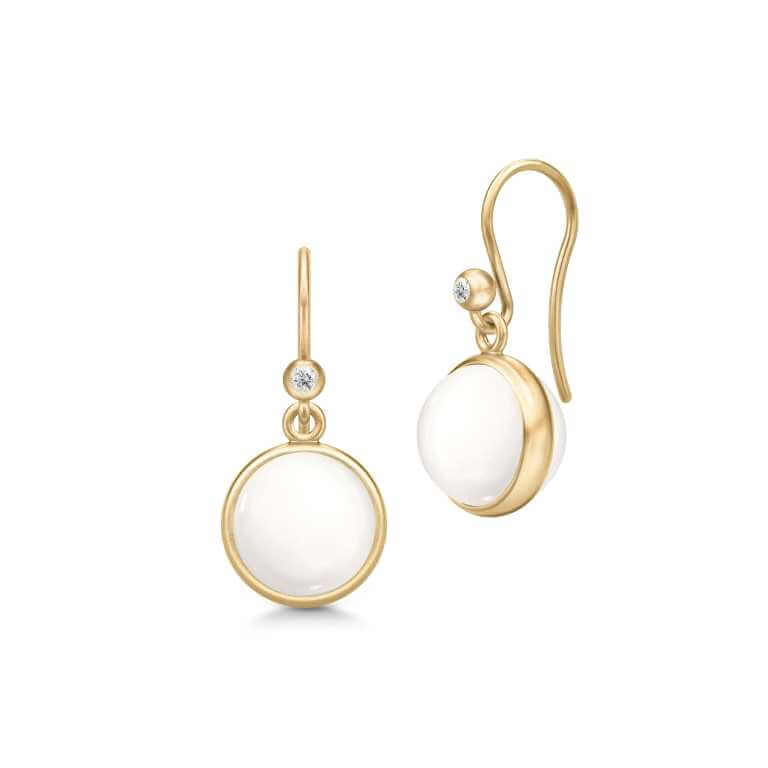 Billede af Julie Sandlau Prime Ivory øreringe forgyldt sølv m. krystal