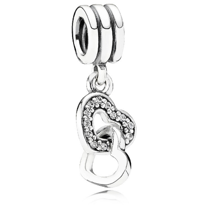 Billede af Pandora Charm sølv cubic zirconia, hjerter