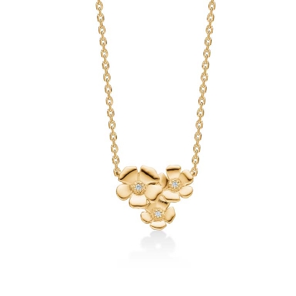 Billede af Mads Z "Fleur" halskæde 14 kt. guld m. 0,011 ct. brillanter