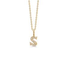 Billede af Mads Z "Tender Love - S" bogstav vedhæng 14 kt. guld m. brillanter