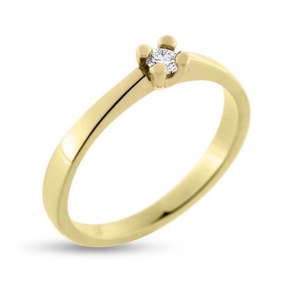 Billede af Ring 4 grab. brill. 0,10 w/pi. 8 kt. 