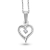 Billede af Vedhæng åbent hjerte i sølv m. brillant (0,03 ct. w/pi.)