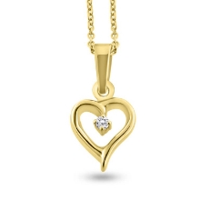 Billede af Vedhæng åbent hjerte i 14 kt. m. brillanter