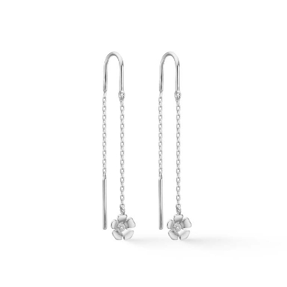 Billede af Mads Z "Fleur" øreringe sølv m. hvid topas