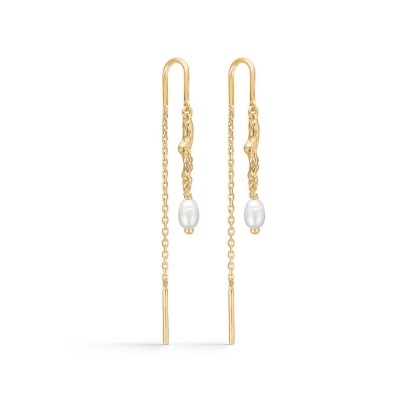 Billede af Studio Z "Tangled" øreringe forgyldt sølv m. fvp