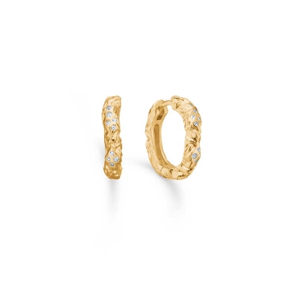 Billede af Studio Z "Glint" øreringe forgyldt sølv m. cz