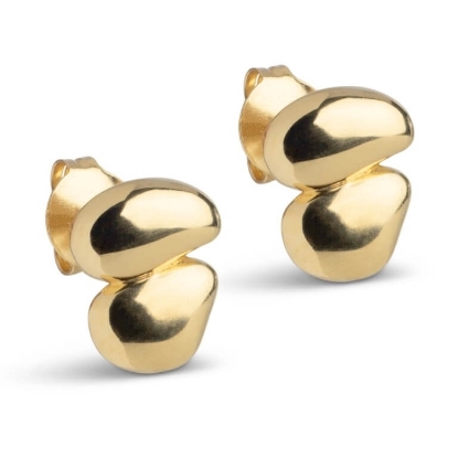 Billede af ENAMEL Copenhagen Melia øreringe forgyldt sølv