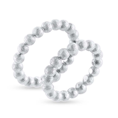 Billede af Vielsesringe kugler hele vejen rundt, br. 3,7 mm. massiv  925 s.
