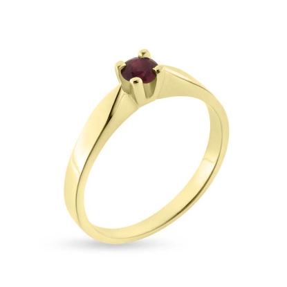 Billede af Ring solitaire  14 kt., 4,00 mm. ægte rubin