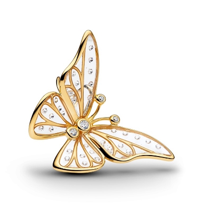 Billede af Pandora Stor Sommerfugl vedhæng forgyldt metalblanding med sten