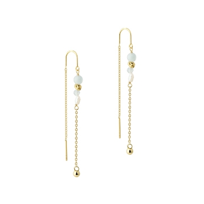 Billede af Aqua Dulce Sinna Pearl øreringe forgyldt sølv m. fvp